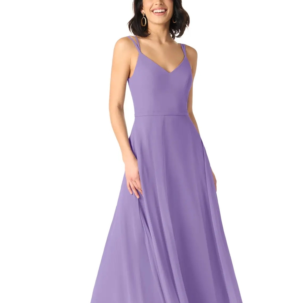 Azazie Lavendar Fit And Flare Bridesmaid Dress